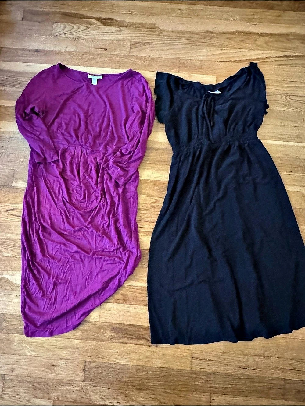 Maternity Purple & Black Maxi Dress Set